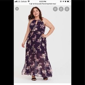 Torrid size 3 keyhole purple dress